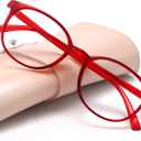 Miyya Blue Light Blocking Glasses Women, Fashion Round Transparent Anti Blue Light Glasses with Anti Eyestrain & UV Glare