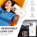 Fiyart Designed for iPhone 16 Pro Max Case,Compatible with MagSafe Plating Removable Lens Cover Clear Magnetic Shockproof Phone Bumper for Women Girls 6.9"-White