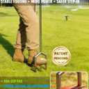 Manual Lawn Aerator - 42 Inch, 304 Stainless Steel Aerator Lawn Tool, Easy to Install, Rust Resistant, Core Aerator for Yard&Grass Compacted Soil, 3 Detachable Hollow Tines, Non Slip Foot Pad