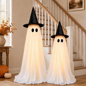 Halloween Ghost Decorations Indoor,Light Up Ghost Decor Indoor - 2 Pack