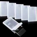 Frienda 6 Pack Plastic Business Name Card Holder Clear Pocket Credit Card Case with Top Open Protable Slim Office Storage Box Business Pocket Carrier for Men and Women