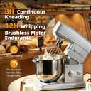 7.4QT Stand Mixer, Ice Cooling Bowl, 11-Speed Dial, Gray
Commercial Mixer with 3-Layer Ice Cooling Bowl, 500W Brushless Motor, 11 Speeds, Low Noise, for Baking, Dial