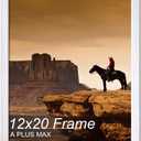A PLUS MAX 12x20 Picture Frame White Light Weight Wall Mount