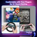 2 x ALAFLY 2 Pack Steering Wheel Compatible with Nintendo Switch 2 for Mario Kart, Ergonomic Game Racing Wheels for Joy-Con Controllers, Enhanced Grip, Motion Control, Family Games Accessories, Black