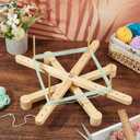 BENECREAT Amish Style Yarn Swift Winder, Portable Wooden Yarn Swift, Desktop Standing Needlecraft Yarn Finishing Tool with Flat Cross Base for Wool, Yarn and Embroidery Thread