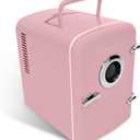 Frigidaire Retro Mini Compact Beverage Cooler, Great for Keeping Office Lunch Cool! (Built-in Bluetooth Speaker) (Pink)