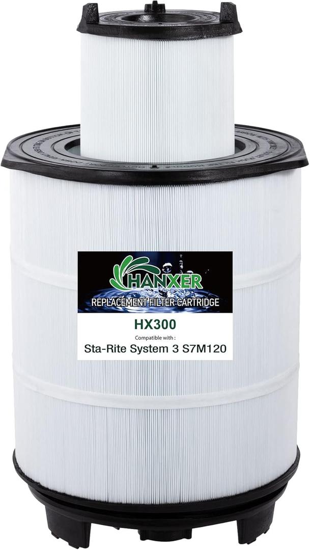 HANXER System 3 S7M120 Inner and Outer Set Pool Filters- Replacement for SR300, 25021-0200S and 25022-0201S Pool Filter Cartridge, 300 Sq.Ft.