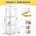 Colingmill 24'' H Rotating Jewelry Display Case with Lock and Keys, 360-degree Locking Acrylic Clear Cabinet for Collectibles, Safe Showcase for Office Retail Store Bread Holder