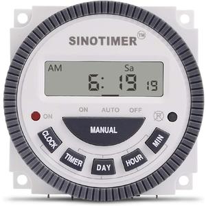 TM619 Timer Switch Digital LCD Power Timer Switch Weekly Programmable Thinner Model 16A 1NO+1NC (TM619-3 24V)