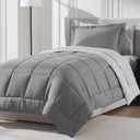 Nestl 5 Piece Twin XL Comforter Set  Grey Reversible Bed in a Bag  Complete Twin XL Size Bedding Set with Sheets, Pillowcase and Sham