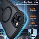 SPIDERCASE Magnetic for iPhone 15 Case, [Curly Wavy Edge] with [2 Tempered Glass Screen Protector] [Full Camera Protection] Anti-Fingerprint Anti-Scratch Case for iPhone 15 6.1, Black