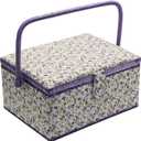 Medium Sewing Basket with Accessories, Sewing Storage Box with Supplies DIY Sewing Kits Christmas Gift for Beginner, Professional (purple)