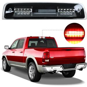 LED 3rd Third Brake Light Fit for Dodge Ram 1500 (2009-2017), for Dodge Ram 2500 3500 (2010-2017), High Mount Stop Light Assembly Cargo Light Replacement (Clear Lens)