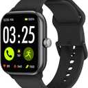 Spade & Co Health Smartwatch 4 - Smartwatch for Men & Women, Heart Rate, Sleep & SpO2 Monitor, Pedometer, Fitness Tracker, Answer/Make Calls IP68 Waterproof iOS & Android Compatible (Black)