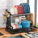 Kitchen Dish Rack with Utensil Box, Bowl Rack, Cutting Board Rack, and Drainboard