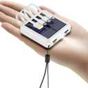 Solar Power Bank 12000mAh,Small Solar Charger Built in 4 Cables,USB C Input/Output,Dual Flashlight External Battery Portable Charger Power Bank for iPhone,Tablet,Samsung (White)