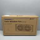 BEYOND BREEZE Twin Window Fan with Reversible Airflow, 9-Inch Window Fan with Remote Control and 3 Speeds, Expandable Window Exchaust Fans for Home Bedroom