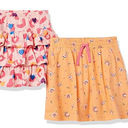 Amazon Essentials Girls and Toddlers' Knitted Ruffle Scooter Skirts with Elastic Waist and Built in Shorts (Previously Spotted Zebra),2 Pack
