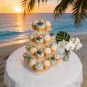 4 Tier Cupcake Stand for 50 Cupcakes, Clear Acrylic Cupcake Tower, Cupcake Holder for Parties, Weddings, Birthdays, Clear Dessert Display Ease of Assembly High Stability (Square)