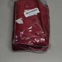 Romanstile Christmas Jacquard Rectangle Tablecloth - Burgundy Waterproof Damask Curly Floral Pattern Decorative Table Cloth, Heavy Weight Fabric Table Cover for Dining/Party/Holiday - 52 x 70 Inch