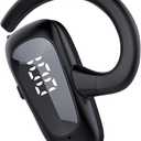 Yunseity Single Ear Headphone, Earpiece IPX4 LED Digital Display Single Ear Headset for Sports Driving