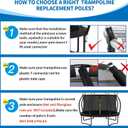 8 Pcs Trampoline Curved Pole Replacement, Universal Curved Enclosure Poles for 12-16ft Frame, with Plastic T Connector, Mounting Hardware, Foam Cover Padding