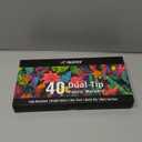 Fabric Markers Permanent for Clothes, 40 Colors Dual Tip with Fine and Chisel Tips Paint Pens for Clothing Canvas Tote Bags T-Shirt and Shoes, Non Toxic Ink for Kids and Adults