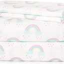 Heritage Kids 4 Piece Sheet Set, Including Fitted Sheet, Top Sheet and 2 Pillow Cases, Rainbow Print, Full