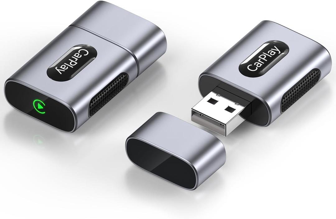 Wireless CarPlay Adapter for iPhone, 3X Faster Auto-Connect, No Lag, Plug & Play with Bluetooth 4 & WiFi 6, Mini Dongle, Includes USB & USB-C Extension Cable, Stable Wireless Conversion