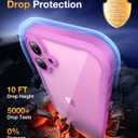 Diaclara Designed for iPhone 16 Case 6.1 Inch,Upgraded [Full Camera Protection] Full Body Rugged Clear Bumper Case with Built-in Privacy Screen Protector for iPhone 16,Pink