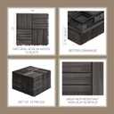 THYOI Premium Deck Tiles, Patio Flooring - Outdoor Waterproof Acacia Wood Tiles for All Weather Use - Balcony, Backyard, Indoor & Outdoor (Square Ft) (10, Black, 12S)