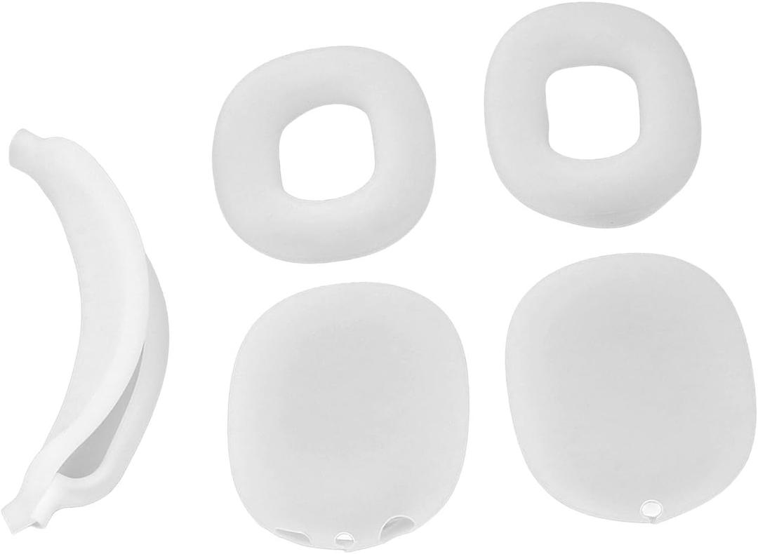 Portable Headset Travel Bag with Silicone Ear Pad Cover, Hard Headphone Case, Protective Storage Bag, Headband Cover Included, (Clear)