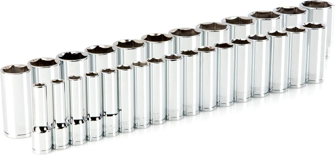 TEKTON 1/2 Inch Drive Deep 6-Point Socket Set, 29-Piece (10-38 mm) | SHD92014