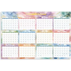 7 x 2026 Calendar Wall Calendar Stickers,January-December Calendar 44x30 Large Wall Calendar Poster with Removable Monthly Planner Sticker Strips, Weather & Emotion Icons for Home Office School Planning (Pink)