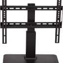 Amazon Basics Swivel Pedestal Table Top TV Mount, Height Adjustable 14-19 Inches, for 32" to 65" TVs up to 55 lbs, Universal TV Stand, VESA 400x400, Black