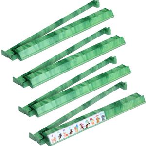 LaRandom 4 Pcs 18.7 Inch Acrylic Mahjong Tile Racks with Pushers for Game Night American Mahjong Racks Tile Set for Mah Jong Lovers and Beginners (Green Agate)