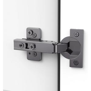 Chibery 50 Pack Frameless Full Overlay Soft Close Concealed Hinges, Black Titanium Plated, Self Closing, 105° Open Angle 3D Adjustment, Stop 85 ＆ 105 Degrees, Clip On, Stainless Steel for Cabinet Door