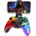 Wzuiov Game Controller for Switch 1&2, iOS, Android, PC, TV, Tesla - Bluetooth & USB-C Wired Gamepad with Adjustable Star Lights, Phone Holder & USB Adapter