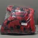 Giggling Getup Wearable Blanket Hoodie for Women Men Gifts for Women Sherpa Fleece Long Hooded Blanket Sweatshirt Cozy Sherpa Wearable Throw with Pocket Sleeves for Adult Standard Red and Black Plaid