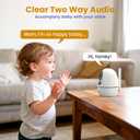 ANMEATE 6 Inch Baby Monitor with Camera and Audio - No WiFi, 48-Hour Battery, Thermal Sensor, Remote Pan/Tilt/Zoom, Two-Way Talk, Lullabies&White Noise, 1000ft Range
