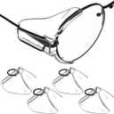 2 Pairs Safety Side Shields for Eye Glasses Clear PC Eye Protection Guards Compatible Universal Slip on Side Shields for Glasses Sunglasses Eyeglasses Frame Wings