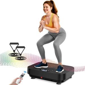 Vibration Plate Exercise Machine, 2025 Upgraded Fitness Vibrating Lymphatic Drainage Full Body Workout Shaker for Weight Loss, Featuring a 330 Lbs Capacity Vibrate Fitness Platform with 8 Modes
