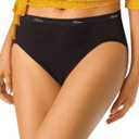 Hanes Women's Underwear Pack, 10-Pack, Full-Coverage Cotton Blend Panties, Moisture-Wicking Underwear for Women (Black)