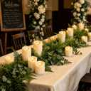 9 Pcs Flickering Flameless LED Pillar Candles, (D 3" x H 3" 4" 5" 6" 7") Battery Operated with Remote Plastic Wax Drip Fake Candles for Home Wedding Holiday Decor,Ivory