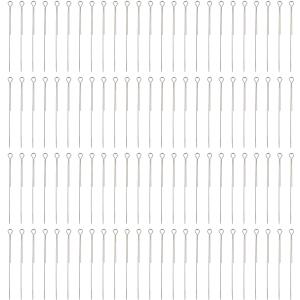 100PCS Silver 70mm x 0.7mm Stainless Steel Fishing Spinner Shafts for DIY Spinner Baits & Buzz Baits