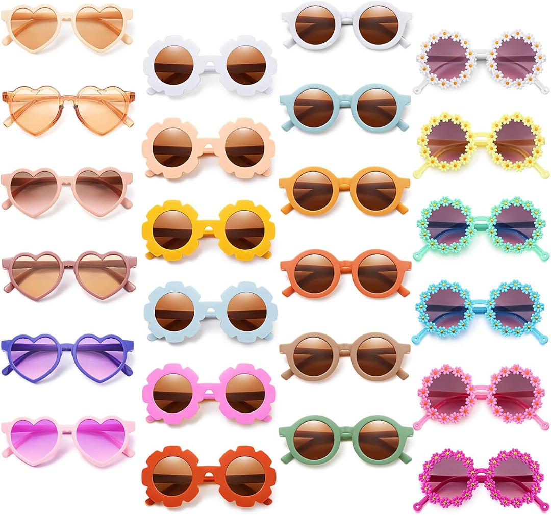 Kanayu Kids Round Flower Sunglasses Toddler Cute Round Polarized Baby Sunglasses Outdoor UV Protection