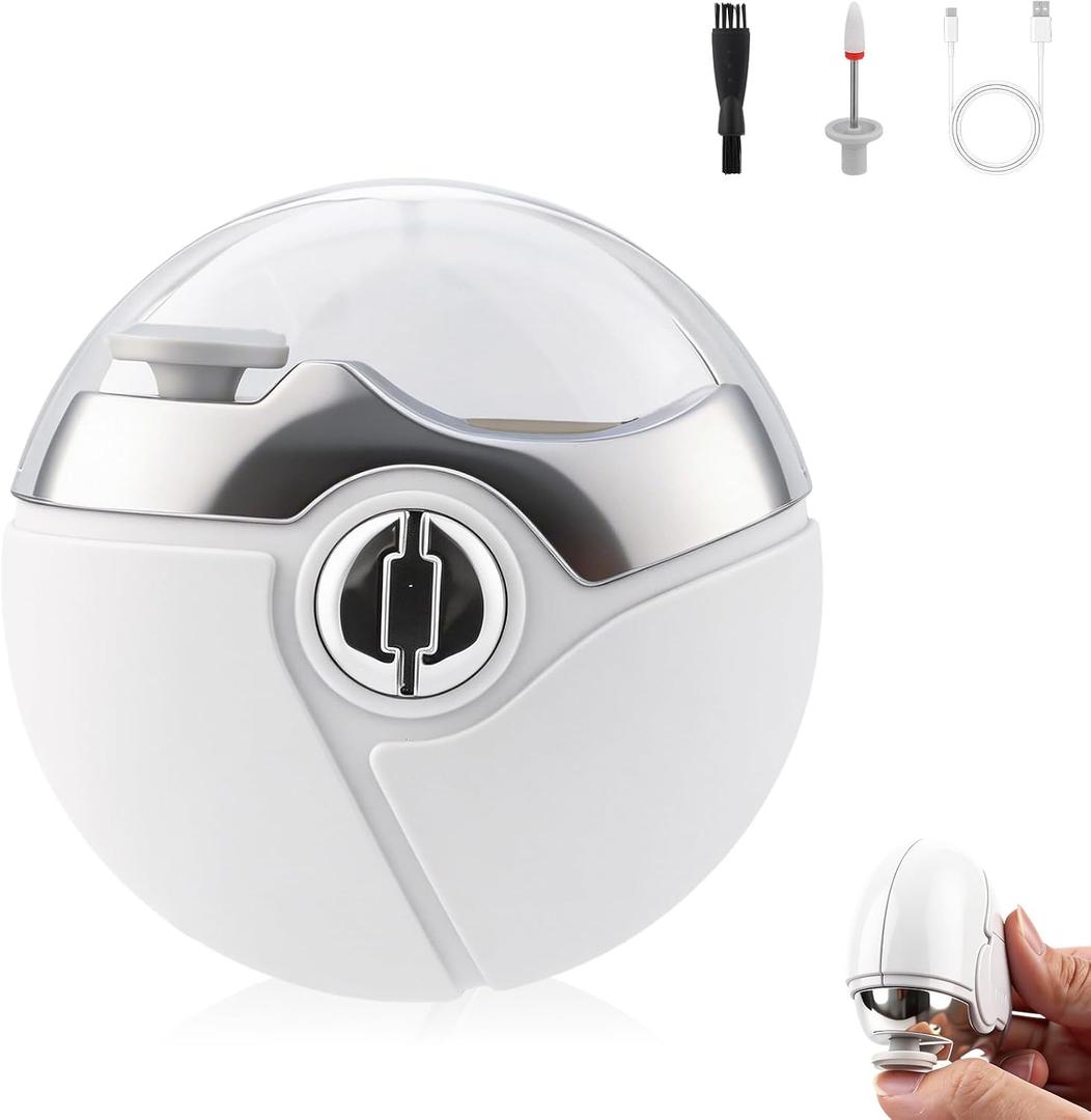 Electric Nail Clippers,2 in 1 Electric Polishing Automatic Nail Clippers,Electric Nail Trimmer Electric Nail Clipper with 2 Adjustable Speeds,Electric Automatic Nail Clipper for Adults(White)