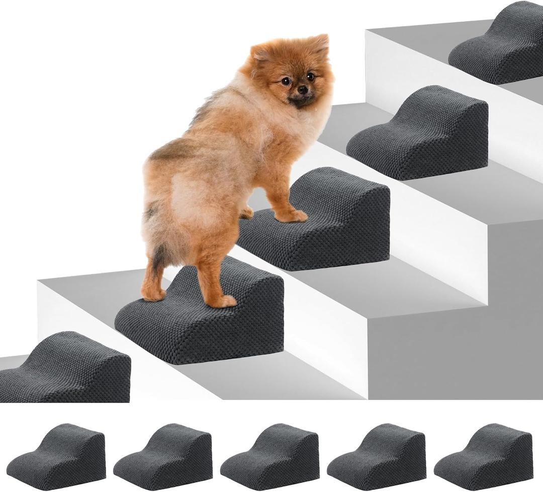 MABOZOO Dog Ramp for Stairs, 2-Step Dog Stair Helper for Any Staircase, Non-Slip Pet Steps with Low Angled, Ramps for Small, Elderly Injured Doggy Cat