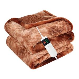 Cushious Electric Heated Blanket Throw 50''x60''Size Faux Fur Heating Blanket 10 Heating Settings, 1-8h Timer & Overheat Protection, Machine Washable, Soft Flannel and Sherpa Full Body Warmth