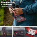 Magnetic Case for iPhone 12, for iPhone 12 Pro, with Invisible Ring Stand, Military Drop Protection, Shockproof Anti-Fingerprint Matte Protective Cover for iPhone 12/12 Pro, Red